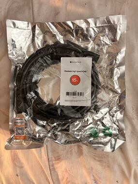Monoprice 15430 15ft Premium High Speed HDMI Cable 4K 60Hz HDR ARC 18Gbps Black